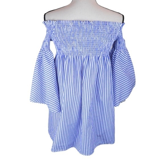 ZARA Woman Premium Denim Collection Smocked Coquette Mini Dress/Tunic, XS - Picture 4 of 9